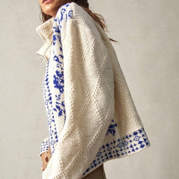 Casual Women's Vacation Cardigan Turtleneck Sweater - Picture 8 of 9